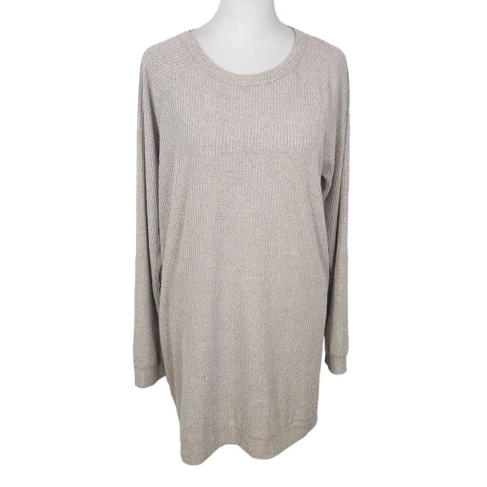 Bobi Cream Ribbed Knit Tunic Size Small Revolve Cream Knit Top Oatmeal Long Top
